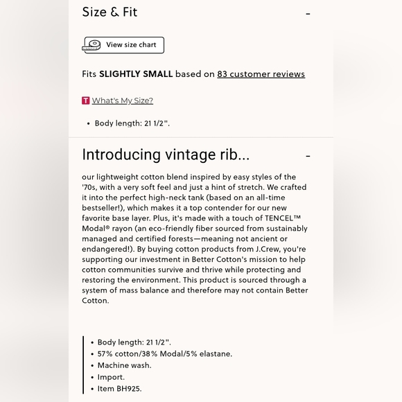 NWT J. Crew New favorite tank top in vintage rib, size small - Picture 6 of 8